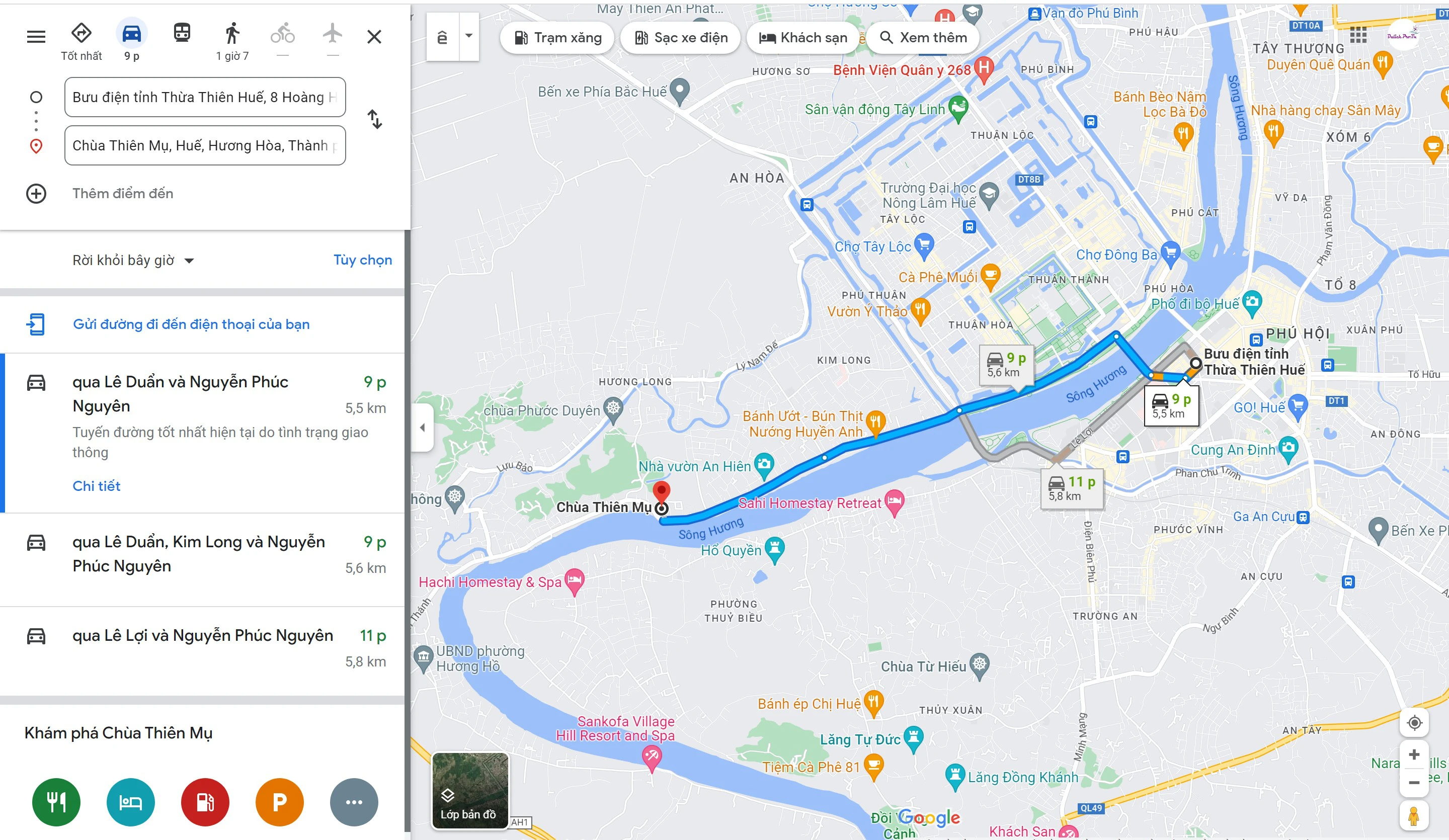 chi-duong-di-chua-thien-mu-hue-anh-google-maps