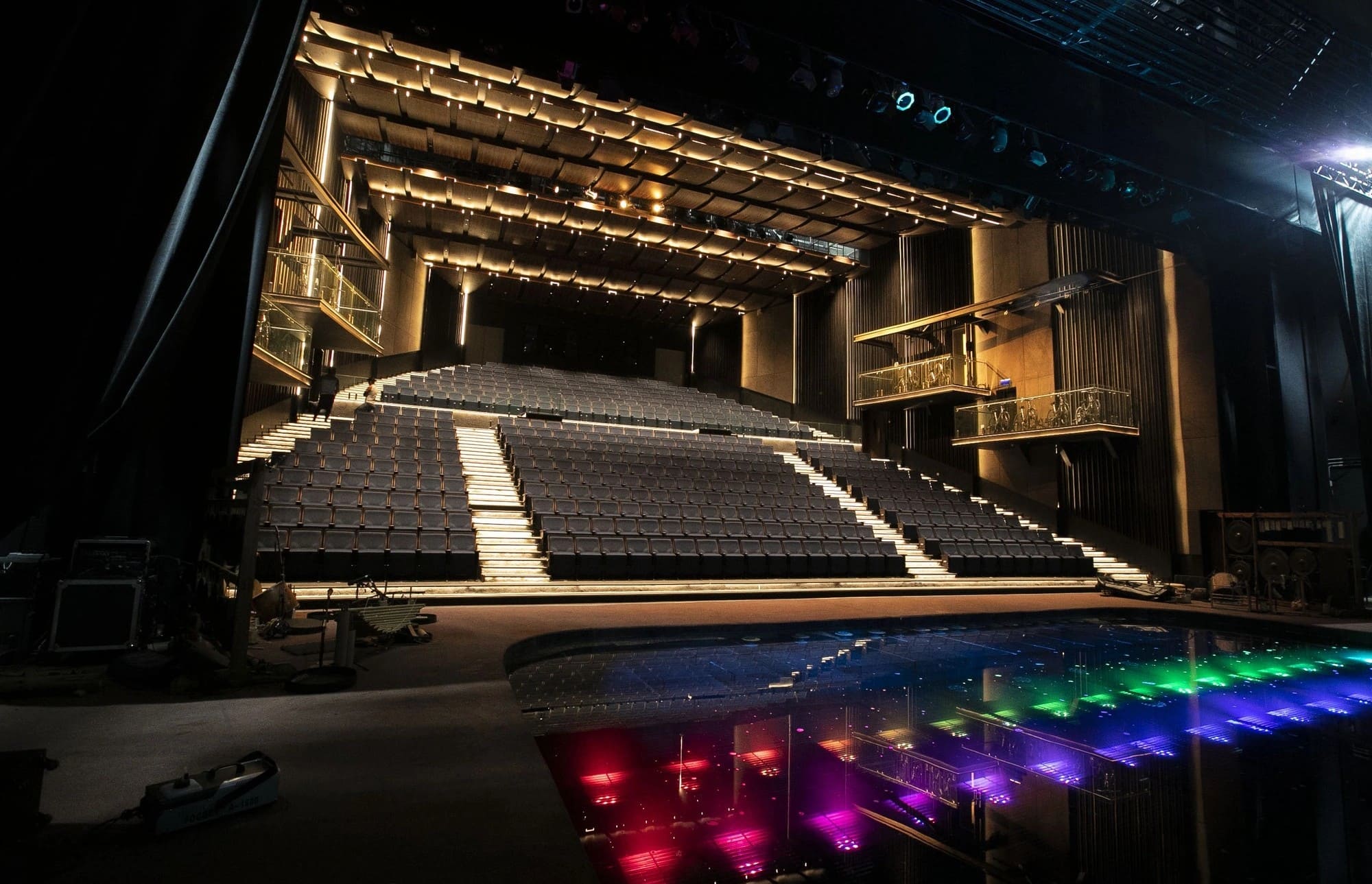 The theatre offers a large and modern space designed